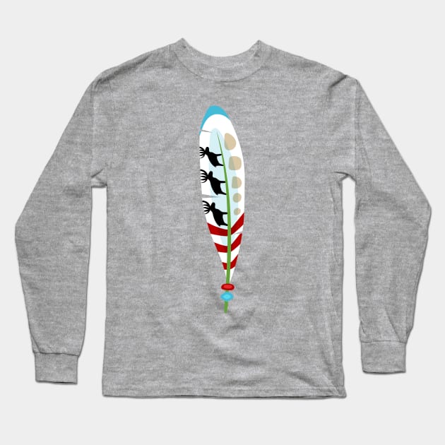 Ethnic Feather Long Sleeve T-Shirt by MINIMAL`